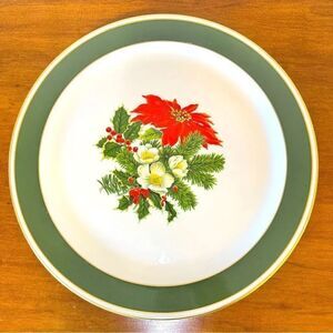 Pickard Hand Decorated Poinsettia Plate Platter Porcelain USA Holiday 12-7/8"
